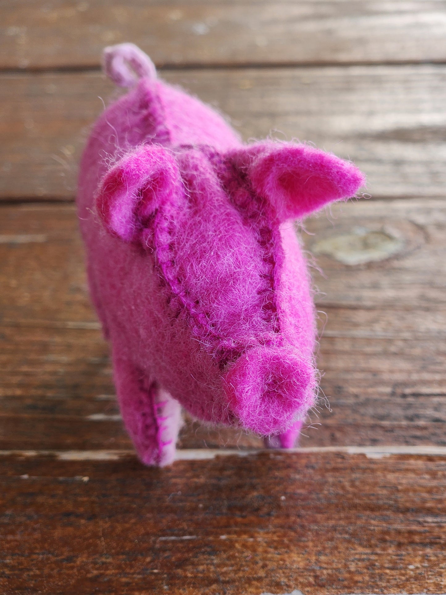 pink felt pig (reserved)