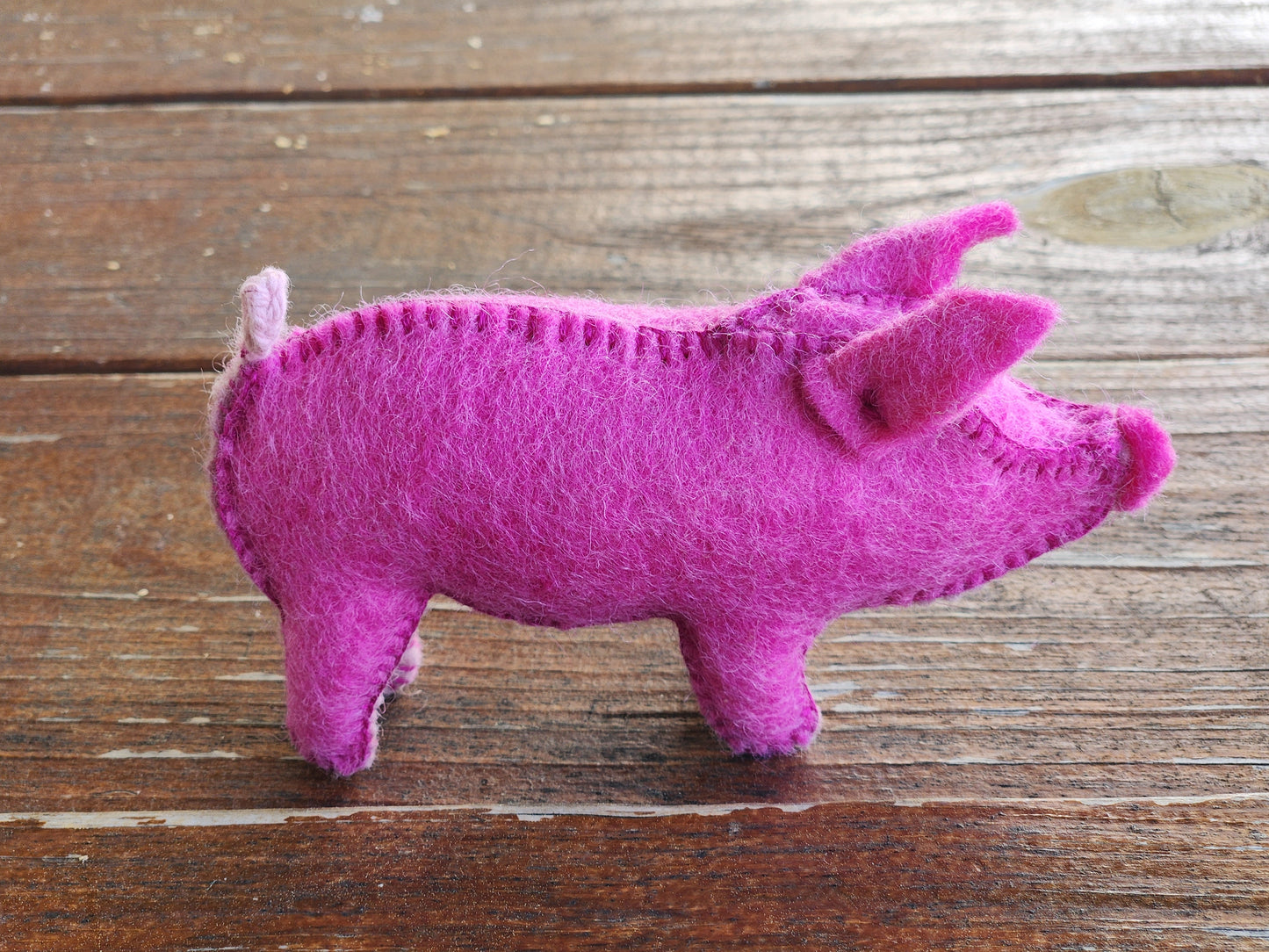 pink felt pig (reserved)