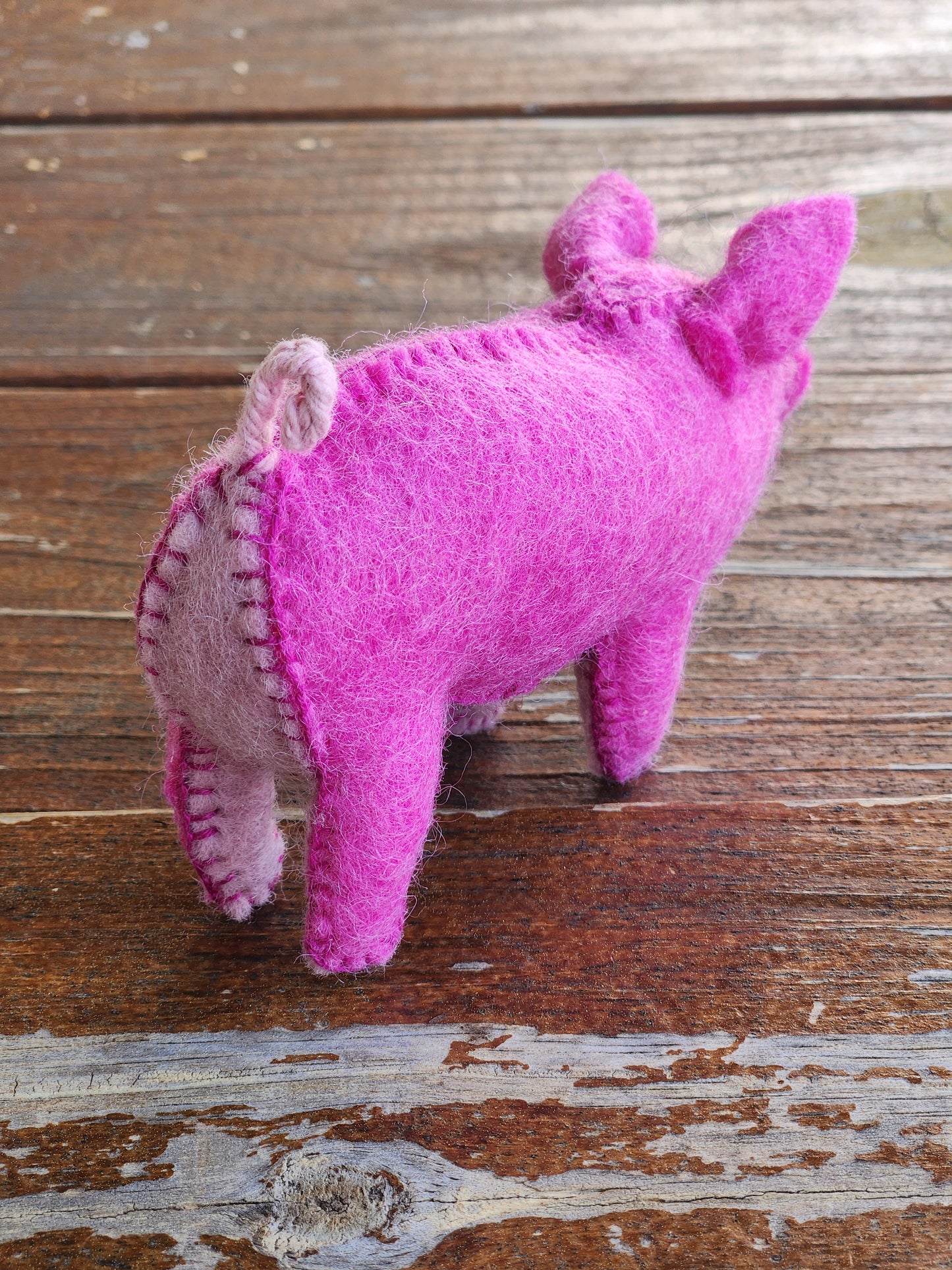 pink felt pig (reserved)