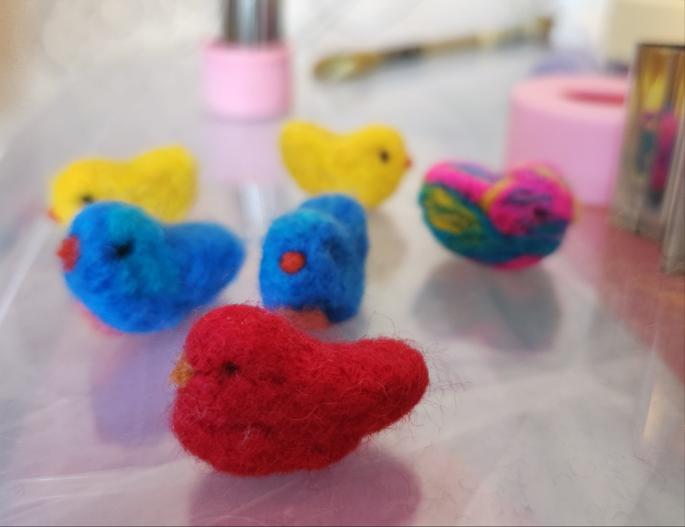 tiny felted bird